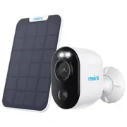 Āra viedā 2K bezvadu Wifi akumulatora novērošanas kamera ar Pir kustības detekciju un krāsu nakts redzamību Balta Argus Series B310 with Solar Panel Bwc2K06Sp Reolink