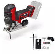 Bezvadu elektriskā finierzāģis, Einhell, 4321265, 18V, 135Mm griešanas dziļums, bezsuku motors, 3 zāģa asmeņi iekļauti 4321265