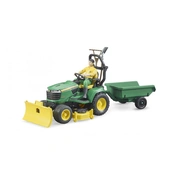 Bruder John Deere Zāles traktors ar piekabi un dārznieku, 62104