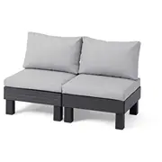 Dārza dīvāns divvietīgs Elements 2 Seater pelēks/gaiši pelēks 29212922900