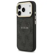 Guess Pu Leather 4G Gold Frame Magsafe Case Aizsargapvalks priekš Apple iPhone 17 Pro Guhmp17Lp4Msegck