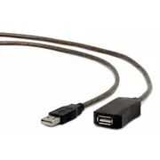 Kabelis Gembird Usb Male - Female 10M Black Uae-01-10M
