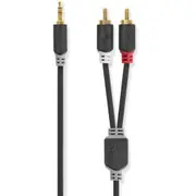 Kabelis Nedis Aux 3.5Mm - 2X Rca 2M Cabw22200At20