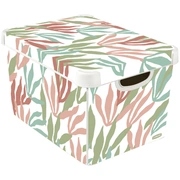 Kaste ar vāku Deco Stockholm L 39,5X29,5X23,5Cm Modern Leaves 0804711M83