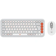 Klaviatūra  Pele Logitech Pop Icon Combo Off White Orange Us 920-013141