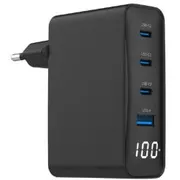 Lādētājs Gembird Universal Usb charger 4-Port Lcd 100W Gan Ta-Uc-Pdqc100Lcd-01-Bk