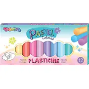 Plastilīns Pastel, 12 krāsas, apaļš 200-14736
