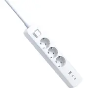 Praktisks strāvas pagarinātājs ar 3 ligzdām un universāls lādētājs 1 Usb-A 2 Usb-C 20W 2C1A Bhr07Ukeu Xiaomi Power Strip Eu  Sockets quantity