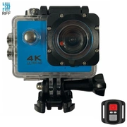 Riff Spk-1 Ultra Hd 4K 16Mpix Wi-Fi Sporta Kamera ar 2 Lcd Pulti Amp 8X Fiksācijas komplektu Zila Rf-Spk1-Blue