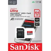Sandisk Ultra Android microSDXC 64Gb 140Mb/S A1 Cl.10 Uhs-I Atmiņas Karte  Adpteris Sdsquab-064G-Gn6Ma
