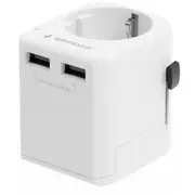 Adapteris Gembird Universal Travel Adapter 12W Tpa-Eu2A12-01-W