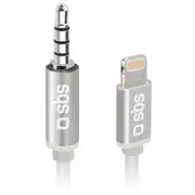 Adapteris Sbs 3.5Mm jack Male - Lightning 1M White Teadaptipjack35W
