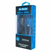 Atx Platinum Premium Auto Lādētājs 12 / 24V 1A  Micro Usb kabelis Melns Blue Blister Ps-M-Ch1A-Bbk