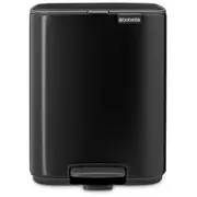 Brabantia atkritumu tvertne ar pedāli, 7L, Matt black 237867
