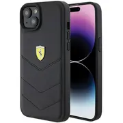 Ferrari Quilted Metal Logo Back Case Aizsargapvalks Priekš Apple iPhone 15 Plus Fehcp15Mrduk