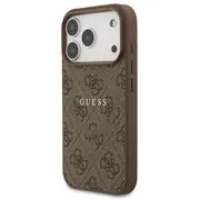 Guess Pu Leather 4G Colored Ring Magsafe Case Aizsargapvalks priekš iPhone 17 Pro / brūns Guhmp17Lg4Gfrw