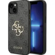 Guess Pu Leather 4G Metal Logo Case Aizsargapvalks Priekš Apple iPhone 15 Guhcp15S4Gmggr