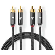 Kabelis Nedis 2X Rca - 5M Catb24200Gy50