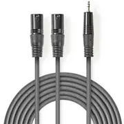 Kabelis Nedis 2X Xlr M - 3.5Mm 1.5M Coth15310Gy15