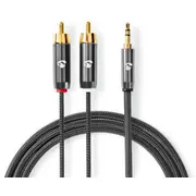 Kabelis Nedis Aux 3.5Mm - 2X Rca 1M Catb22200Gy10