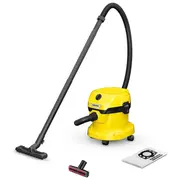 Karcher Wd 2 Plus V-12/4/18 1.628-017.0 Mitrs-Un-Sausais putekļu sūcējs 12 L 1000 W Pūšanas funkcija ar maisu Dzeltens-Melns