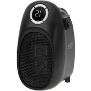 Kompakts keramikas termoventilators 400 W 2 jaudas līmeņi telpām līdz 32 m² Melns Ad7726 Adler Ad 7726