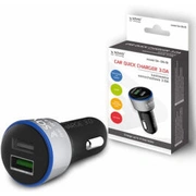 Lādētājs Savio Car Quick Charge Charger Led Diode Black Sa-06/B