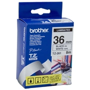 Lenta Brother Tze-261, 36 mm x 8 m, melni burti uz balta fona 250-01201