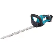 Makita Duh507Rf bezvadu dzīvžoga šķēres 18 V Lxt dubultie asmeņi 500 mm 2700 gājieni/min maks. zaru griešana 15 Xpt aizsardzība elektriska bremze ergonomiska rokturis Li-Ion 3 Ah Zils/Melns