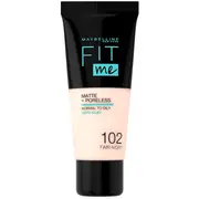 Maybelline Fit Me Foundation Matte  Poreless Tonālais krēms 102 Fair Ivory 30 ml 360053136936