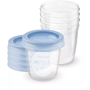 Philips Avent trauki ar vāciņiem krūts piena/ēdiena uzglabāšanai 180 ml 5Gab Scf619/05