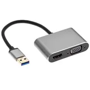 Roger Drongdisplay Adapteris Usb to Vga/Hdmi  Audio / iOS/Android/Windows/macOS Ro-Dgk-2In1-2