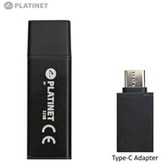 Super izpārdošana - Platinet Pmfec32B 2In1 32Gb Usb 2.0 un Micro Type-C Pieslēguma Otg Adapteris Telefonam Planšetdatoram Melns