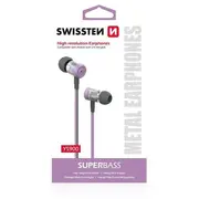 Swissten Superbass Earbuds Metal Ys900 Stereo Austiņas ar mikrofonu 3,5Mm / 1.2M Violetas Ys900-Pu