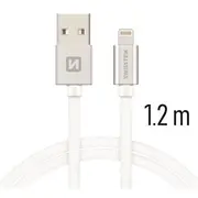 Swissten Textile Fast Charge 3A Lightning Datu un Uzlādes Kabelis 1.2M Sw-Qu-Ligh-3A-1.2M-Si