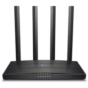 Tp-Link Archer C6U bezvadu maršrutētājs Wi-Fi 5 Ac1167 Dual-Band Usb 2.0 Mu-Mimo 1 Wan 4 Gigabit Lan antenas Melns Archerc6U