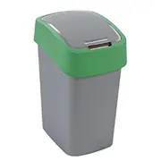 Atkritumu spainis 29,4X37,6X65,3Cm 50L Flip Bin sudraba/zaļš, 0802172P80, Curver 0802172P80