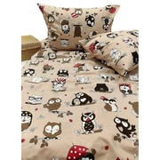Bērnu gultas veļas komplekts Owls beige