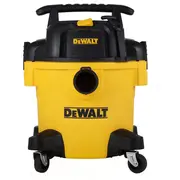 Dewalt At-Dxv20P 20 L sausa/mitra putekļu sūcējs ar tvertni 1050 W jauda 230 V Ac 15 kPa sūkšanas Hepa filtrs tvertne 3 m vads 2 šļūtene suka uzgalis teleskopiska caurule spēcīgi riteņi pūšanas režīms melns/dzeltens