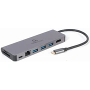 Dokastacija Gembird Usb Type-C 5-In-1 multi-port adapter Hub  Hdmi Pd card reader Lan A-Cm-Combo5-05