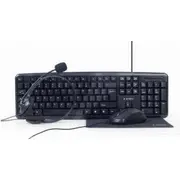 Gembird 4-In-1 Komplekts Klaviatūra  Datorpele Austiņas Peļu Paliktnis Kbs-Uo4-01