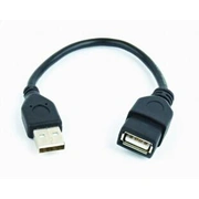 Gembird Usb Male to Female 0.15M Black Ccp-Usb2-Amaf-0.15M