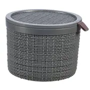 Groziņš ar vāciņu Jute apaļš 2L Oslash17X13Cm tumši pelēks 0801903G44