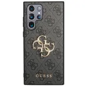 Guess Pu 4G Metal Logo Case Aizsargapvalks priekš Samsung Galaxy S23 Ultra / pelēks Guhcs23L4Gmggr