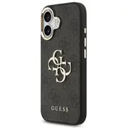 Guess Pu Leather 4G Metal Logo Gold Frame Case Aizsargapvalks priekš iPhone 17 / melns Guhcp17S4Gmgcgr