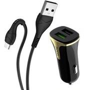 Hoco Z31 Automašīnas lādētājs  Micro Usb kabelis 2Xusb Qc3.0 18W Z31-Bk