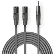 Kabelis Nedis 2X Xlr M - 3.5Mm 3M Coth15310Gy30