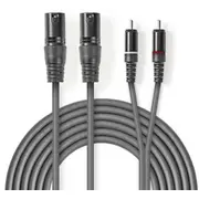 Kabelis Nedis 2X Xlr M - Rca 1.5M Coth15210Gy15