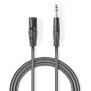 Kabelis Nedis Xlr M - 6.35Mm 3M Coth15100Gy30
