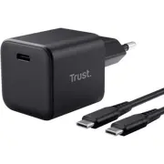 Lādētājs Trust Maxo Ultra-Small 65W Gan Usb-C Black  2M cable 26046